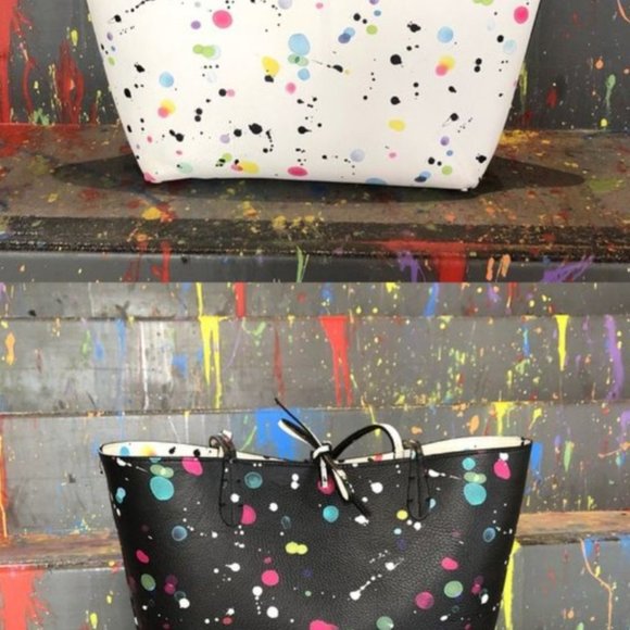 Colorful White/Black Paint Dot Tote [Desigual] - Picture 2 of 2